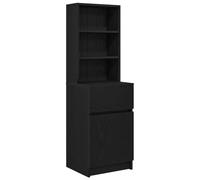 vidaXL Table de chevet noir 39x35x125 cm bois d’ingénierie, table de nuit, table de lit, table d'appoint, armoire de lit, 861311