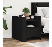 Vidaxl Table De Chevet Noir 45x50x50 Cm Bois D?Ingénierie Marron