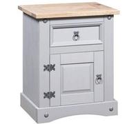 vidaXL Table de nuit style mexicain Corona en pin gris 53x39x67 cm