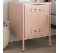 vidaXL Table de chevet rose 36x39x50,5 cm acier, armoire, armoire latérale, support de téléphone, table de chevet, mobilier 842912 Rose G