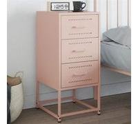 vidaXL Table de chevet rose 36x39x78 cm acier