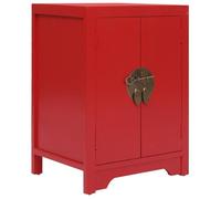 Bois de Paulownia Table de Chevet Rouge Table de Nuit Armoire Chambre vidaXL