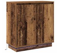vidaXL Table de Chevet Rustique Bois Ancien Stockage 2 Étagères intégrées Table de Nuit décorative Éclairage dégradé Mobilier de Chambre Solide Vintage Petite Table en Bois de récupération