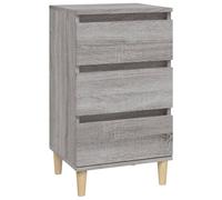 vidaXL Table de Chevet, Armoire de Nuit avec 3 Tiroirs, Armoire de Lit avec Rangement, Table de Nuit Chambre, Moderne, Sonoma Gris Bois d'Ingénierie