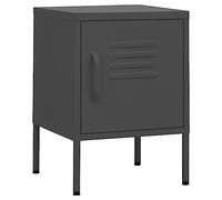 vidaXL Table de chevet pour chambre à coucher intérieure Anthracite Acier 35x35x51 cm
