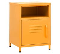 vidaXL Table de Chevet Table de Nuit Armoire de Chevet Armoire de Lit Meuble de Rangement Chambre à Coucher Intérieur Jaune Moutarde 35x35x51 cm Acier