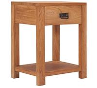 vidaXL Table de Chevet Table de Nuit Armoire de Chevet avec 1 Tiroir et 1 Etagère Chambre à Coucher Intérieur 35x35x50 cm Bois de Teck Massif