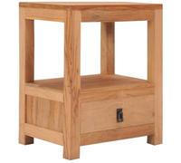 vidaXL Table de Chevet Table de Nuit Armoire de Chevet avec 1 Tiroir et 1 Etagère Chambre à Coucher Intérieur 40x30x50 cm Bois de Teck Massif
