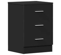 vidaXL Table de Chevet Table de Nuit Armoire de Chevet avec 3 Tiroirs Table de Canapé Salon Chambre à Coucher Maison Noir 38x35x56 cm Aggloméré
