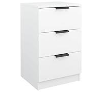 vidaXL Table de Chevet Table de Nuit Armoire de Lit Armoire de Chevet avec Rangement Chambre à Coucher Intérieur Blanc 40x36x65 cm