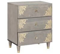 vidaXL Cabinet de chevet Gris – 50×33×62 cm – Bois de manguier massif