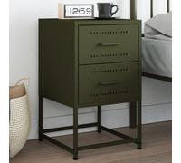 vidaXL Table de chevet 36x39x60,5 cm acier vert olive