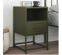 vidaXL Table de chevet Vert olive 36x39x60,5 cm Acier