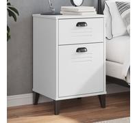 vidaXL Table de chevet VIKEN blanc bois de pin solide