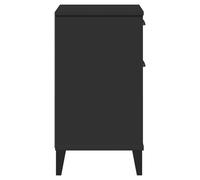 Vidaxl Table De Chevet Viken Noir Bois De Pin Solide Marron