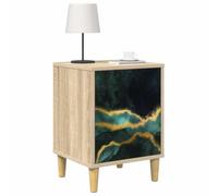 vidaXL Table de Chevet WIJHE 2 pc Chêne Sonoma 36 x 33 x 50 cm, Mobilier de Chambre Moderne, Table de Nuit rectangulaire avec Rangement, Cabinet Compact en chêne Sonoma