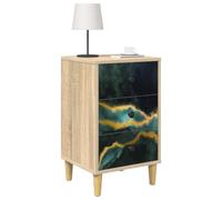 vidaXL Table de Chevet WIJHE 2 pc Chêne Sonoma 36 x 33 x 60 cm, Chambre Moderne, Design rectangulaire avec Beaucoup de Rangement, Table de Nuit Pratique, Meuble de Chevet Compact