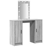 Coiffeuse Vidaxl Avec Lumières Led, En Gris Sonoma, 102x33x135 Cm Gris