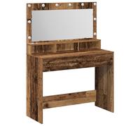 vidaXL Table de Maquillage avec Lumières LED - Bois Vintage - 100x41x135 cm