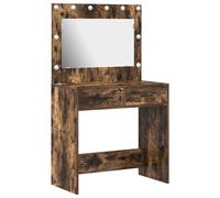 Vidaxl Table De Coiffure Avec Lumières Led Chêne Fumé 78.5x41x135 Cm