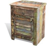 vidaXL Table de coin avec 1 tiroir et 1 porte Bois de récupération