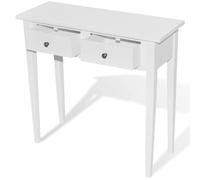 vidaXL Table de console et coiffeuse avec 2 tiroirs Blanc