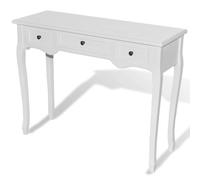 vidaXL Coiffeuse en bois blanche avec trois tiroirs