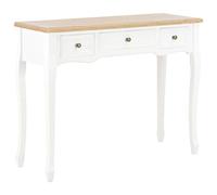 Table De Console Et Coiffeuse Avec 3 Tiroirs Blanc Blanc