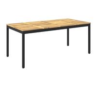 vidaXL Table de dîner de Jardin Blanc et Noir 180 x 88,5 x 75 cm