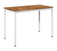 vidaXL Table de dîner de Jardin Naturel et Blanc 108,5 x 55 x 75 cm