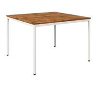 vidaXL Table de dîner de Jardin Naturel et Blanc 110 x 108,5 x 75 cm