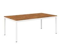vidaXL Table de dîner de Jardin Naturel et Blanc 196 x 100,5 x 75 cm