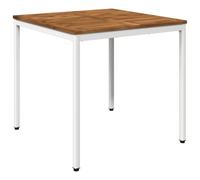 vidaXL Table de dîner de Jardin Naturel et Blanc 80 x 80,5 x 75 cm
