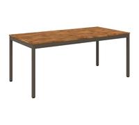 vidaXL Table de dîner de Jardin Naturel et café 147 x 88,5 x 75 cm