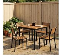 vidaXL Table de dîner de jardin Naturel et noir 70 x 68,5 x 75 cm 901307
