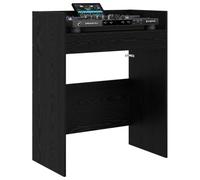 vidaXL Table de DJ Chêne Noir 62 x 45 x 102 cm Bois d'ingénierie, Table DJ en U, Espace de Travail Ergonomique, équipement Audio Multifonction, Station Pro