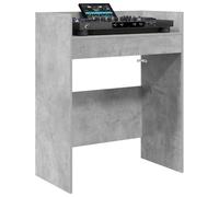 vidaXL Table de DJ Gris béton 82 x 45 x 102 cm Bois d'ingénierie, Table DJ en U, Espace de Travail Ergonomique, équipement Audio Multifonction, Station Pro