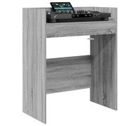vidaXL Table de DJ Sonoma Gris 82 x 45 x 102 cm Bois d'ingénierie, Table DJ en U, Espace de Travail Ergonomique, équipement Audio Multifonction, Station Pro
