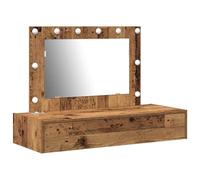 Table De Maquillage Murale Vidaxl Avec Éclairage Led En Bois Ancien