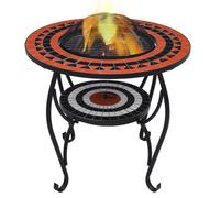 vidaXL Table de foyer mosaïque Terre cuite et blanc 68 cm Céramique