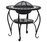 vidaXL Table de foyer mosaïque Noir et blanc 68 cm Céramique