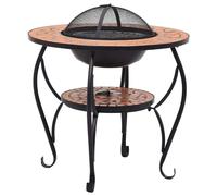 vidaXL Table de foyer mosaïque Terre cuite 68 cm Céramique