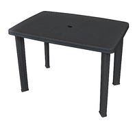 vidaXL Table de Jardin 101x68x72 cm, Plastique, Anthracite, Résistante aux Intempéries, Pour Balcon ou Jardin, Trou pour 43594