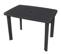 vidaXL Table de jardin 101x68x72 cm anthracite résistante aux intempéries trou pour parasol