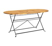 Table de jardin en bois d'acacia massif - vidaXL - 160x85x74 cm - Pliable - Ovale