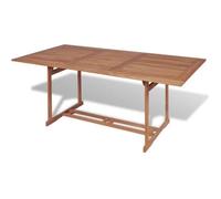 vidaXL Teck Table à Manger Rectangulaire d'Extérieur Jardin 180x90x75cm Meuble