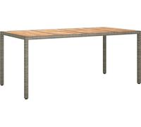 vidaXL Table de jardin 190x90x75 cm Poly rotin et bois d'acacia Gris