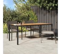 vidaXL Table de jardin 190x90x75 cm Résine tressée et bois acacia Noir 316722