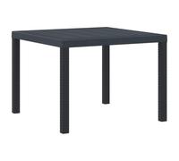 vidaXL Table de Jardin Anthracite 100 x 100 x 73 cm polyrotin | Fait pour affronter les éléments, Super facile à bouger, Des lignes épurées qui ajoutent du style à n'importe quel patio