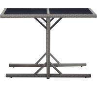 vidaXL Table de jardin anthracite 110x53x72 cm verre et poly rotin